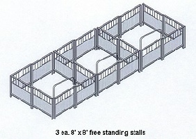 free standing miniature horse stalls